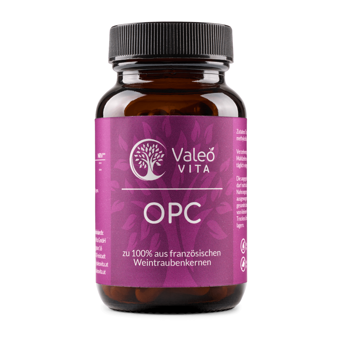 Dose mit Valeo Vita OPC Kapseln aus Traubenkernextrakt